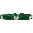 thumbnail image 1 of Collier pour Chien Cœur en Cristal Vert Émeraude Taille 10, 1 of 1