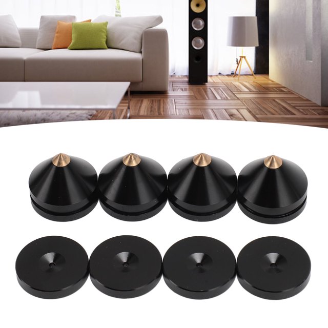 Speaker Shockproof Stand Feet, Easy To Install Speaker Isolation Feet for DVD Player Black