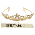 thumbnail image 3 of Bride Sash, Rhinestone Bride Sash Crown Set Gold Adjusting  For Party, 3 of 8