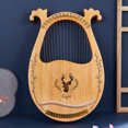 thumbnail image 6 of Shinysix Lyre Harp,Key Wooden Harp Box Wrench 3pcs Wrench 3pcs Picks Picks Sticker Set Resonance Box Wrench Wooden Harp Resonance 3pcs Picks Sticker Wooden Harp Harp Resonance Box C Key Wooden, 6 of 6