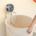 thumbnail image 1 of Ganchos con Ventosa para Cubos | Organizador de Baño y Cocina Sin Taladros | Colgador Giratorio para Inodoro y Lavabo | Plástico Transparente/Gris | Soporta Hasta 2 Kg/4,4 Lb, 1 of 6