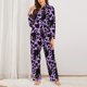 thumbnail image 2 of Balery Cartoon Black Cats Conjunto de Pijama con Estampado para Mujer, Conjunto de Dos Piezas con Manga Larga, Ropa de Dormir Suave con Bolsillos, Pijamas Cómodos-Small, 2 of 7