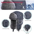 thumbnail image 4 of HEYANN Winter Trapper Hat,Wool Faux Fur Aviator Ski Trapper Trooper Pilot Snow Eskimo Hat with Ear Flaps for Men & Women, 4 of 7