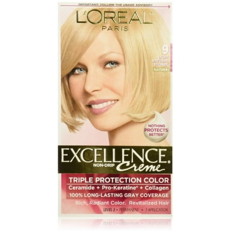 L'Oreal Paris Excellence Creme Haircolor, Light Natural Blonde [9] 1