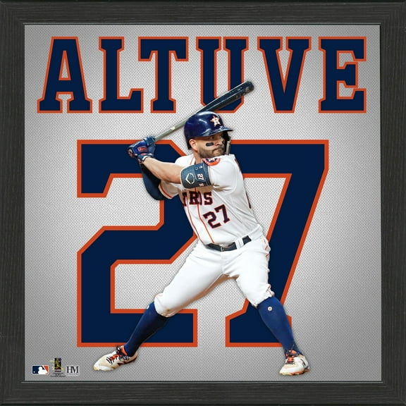 Highland Mint Jose Altuve Houston Astros 13'' x 13'' Impact Jersey Framed Photo