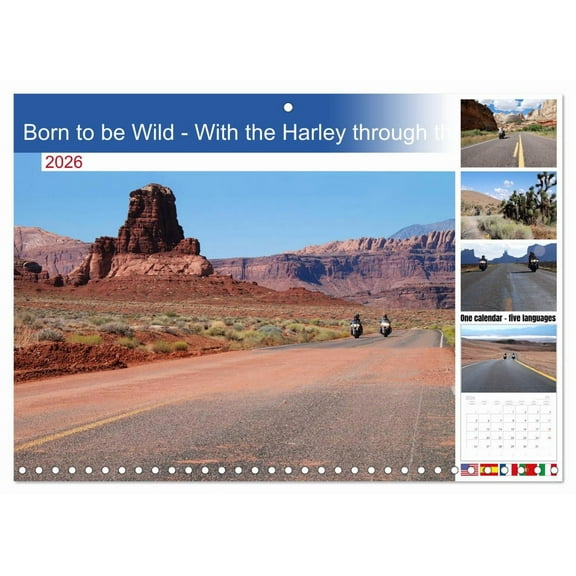Born to be Wild - With the Harley through the Southwest of the USA (Monthly Wall Calendar 2026 16.5 x 23.4 (open)), CALVENDO 14 Month Calendar