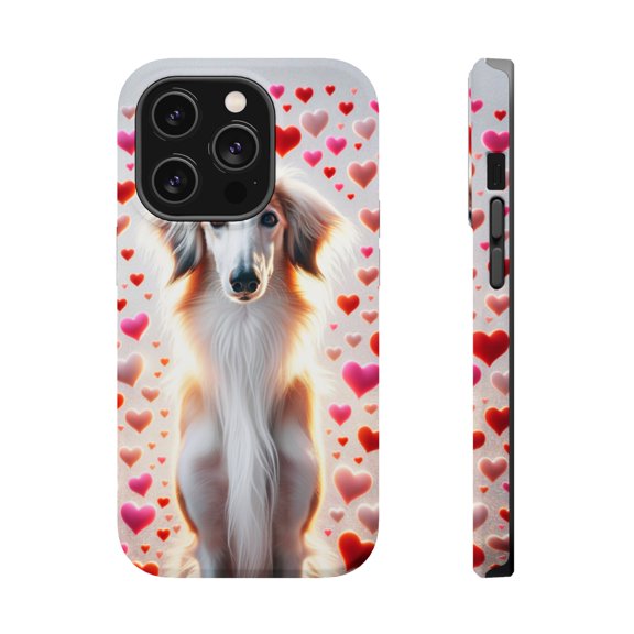 DistinctInk Tough Case for Apple iPhone 13 PRO (6.1" Screen), Compatible with MagSafe Charging - Valentine's Day Saluki