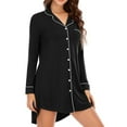 thumbnail image 5 of Aofany Women's Sleepwear Boyfriend Nightshirt Long Sleeve Button Down Nightgown Homewear Nightwear, 5 of 5