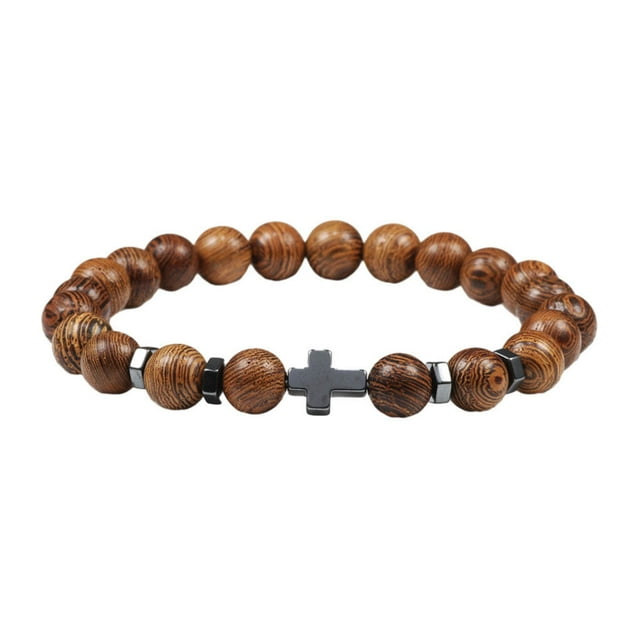 Men Natural Stone Bead Bracelets Bracelet Wear-resistant Jewelry Elastic Natural Round Stone Rope Bangles Fashion Tiger Bracelet Party Type 8