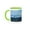 Green/White, variant on 3drose, Washington, Bellevue. Seattle Skyline and Olympic Mountains., 11oz Two-tone Yellow Mug