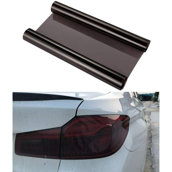 12 By 48 Inch Self Adhesive Auto Car Tint Headlight Taillight Fog Light Vinyl Smoke Film Sheet Sticker Cover (Light Black)