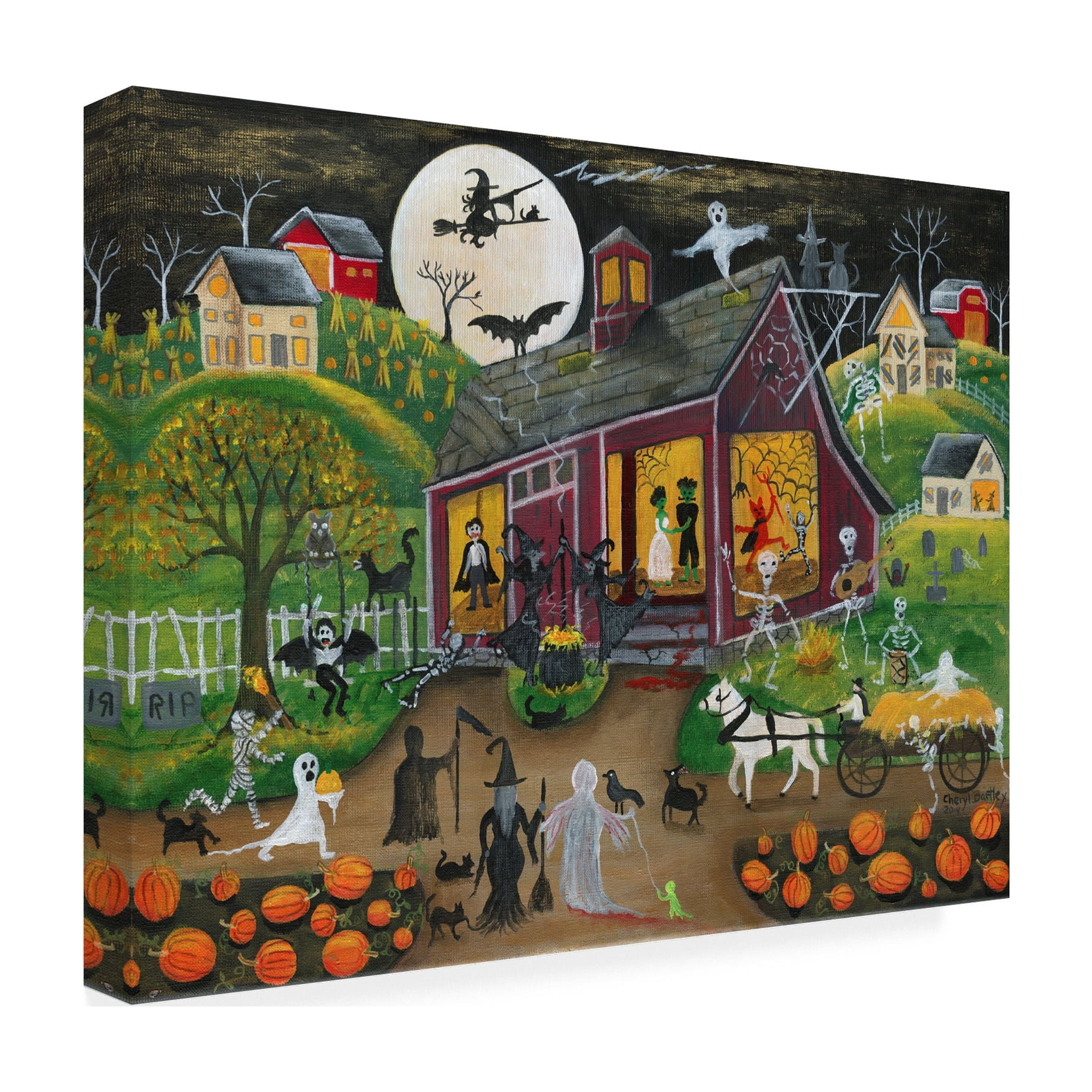 Trademark Fine Art 'Ho Down Barn Dance Halloween' Canvas Art by Cheryl Bartley