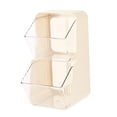 thumbnail image 4 of Double Layer Tea Bag Rack 2L Open Mouth Stackable Transparent Wall Mounted Snack Rack for Cosmetics Toys Cream White, 4 of 12