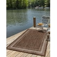 thumbnail image 3 of Unique Loom Outdoor Border Collection Area Rug - Soft Border (10' x 14' 1" Rectangle Brown/Ivory), 3 of 6