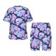 thumbnail image 1 of Fotbe pinkk flower crystal Skull Pijama Estampada de 2 Piezas para Niños – Ropa de Dormir de Manga Corta Cómoda para Niños y Niñas, Camiseta y Shorts de Algodón-4X-Large, 1 of 6