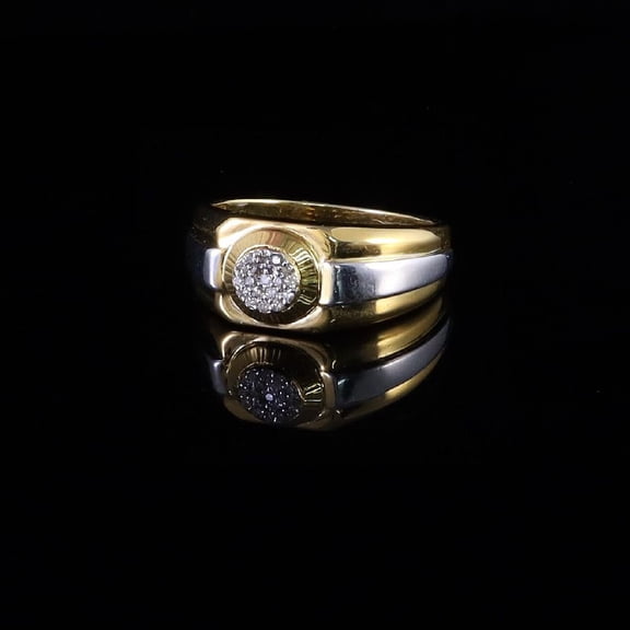 King of Bling's 0.25CT Real Diamond 925 Sterling White Silver Men's Ring Size 12 Round Shape