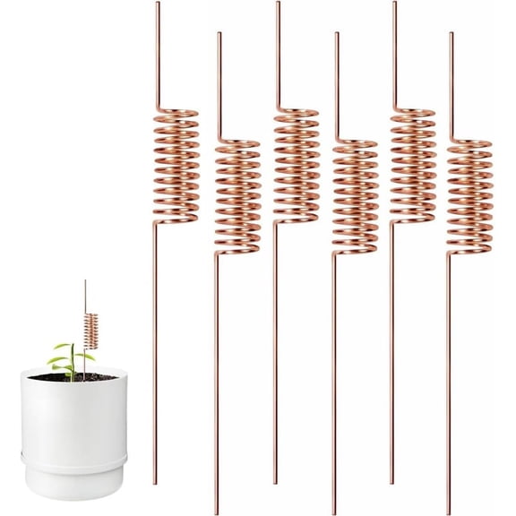 6Pcs Electroculture Plant Stakes Copper Plant Stake 5.91" Tensor Rings Copper Rods for Garden Electroculture Gardening Coil Growing Vegetable Garden Plants Support