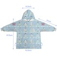 thumbnail image 7 of Blue Christmas Tree Pattern Blanket Hoodies for Kids 6-13YR Oversize Wearable Blanket Hoodies for Boys Girls Teens, 7 of 7