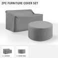thumbnail image 4 of Crosley Furniture Covers 2-Pc Traditional Vinyl Outdoor Sofa Cover Set in Gray, 4 of 9