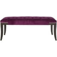 thumbnail image 2 of SAFAVIEH Gibbons Bench Silver Nail Head Plum, 2 of 6