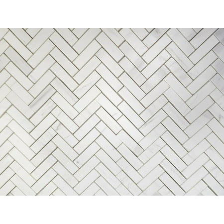 SB Tile and Stone Bianco Dolomite Herringbone 1x3" Matte Mosaic Tile Box (5 sqft)