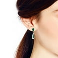 thumbnail image 3 of AeraVida Sleek and Slender Teardrops Green Malachite Sterling Silver Post Drop Evening Earrings Annivesary Jewelry Gift for Women Accessories, 3 of 4