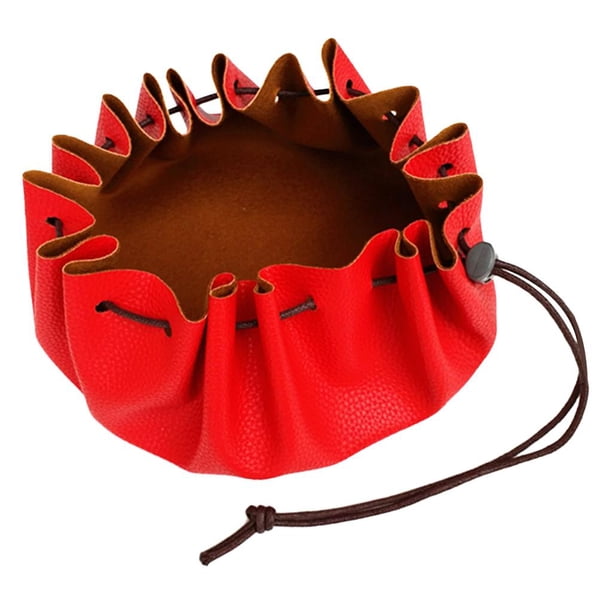 Bolsa de yesca impermeable de cuero sintético de 15 pulgadas con cordón para acampar al aire libre y supervivencia rojo