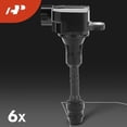 thumbnail image 6 of A-Premium Set of 6 Ignition Coil Pack and Iridium Spark Plugs Compatible with Infiniti G35 2003-2007, M35 2006-2008, FX35 2003-2008 & Nissan 350Z 2003-2006, 3.5L, Replace# 22448-AL615, NGK6240, 6 of 8