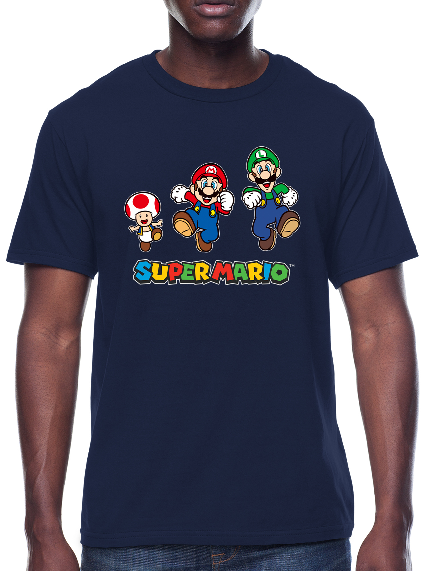 Super Mario, Men's Graphic Crew Neck T-Shirt, Run Group, Sizes S-3XL