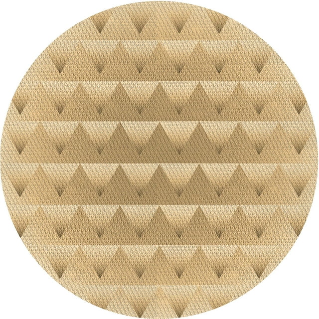 Ahgly Company Tapis Rond Lavable en Machine Intérieur Transitionnel Bronze Brun, 3 Pieds Rond