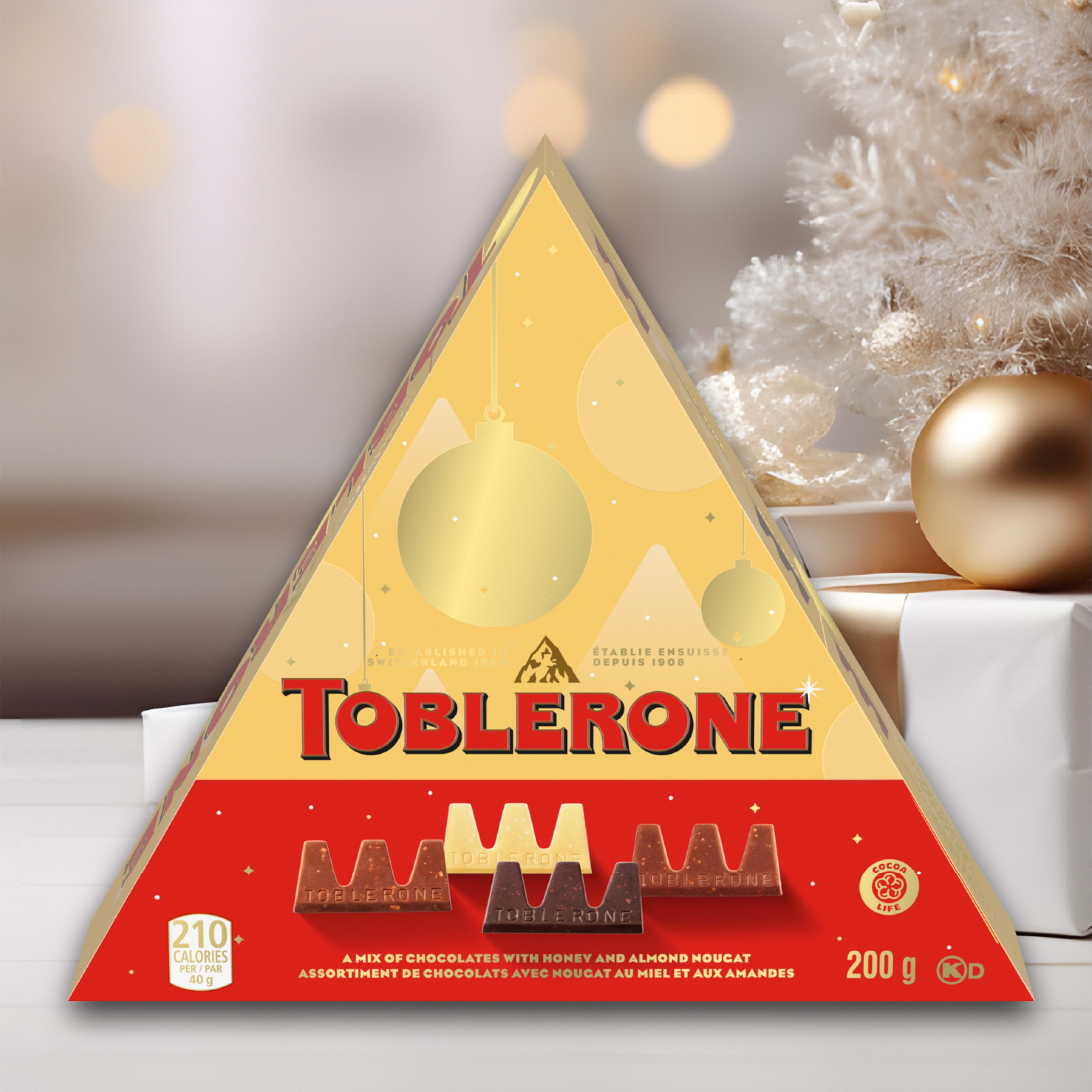 Boîte De Chocolats Toblerone Assortis En Format Petits (25 Morceaux Emballés Individuellement). 200 g