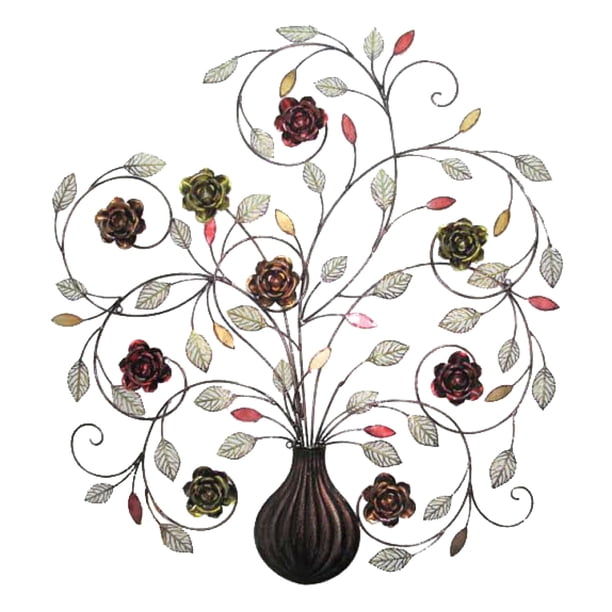 Home Source Sprawling Metal Rose Wall Art - Walmart.com - Walmart.com