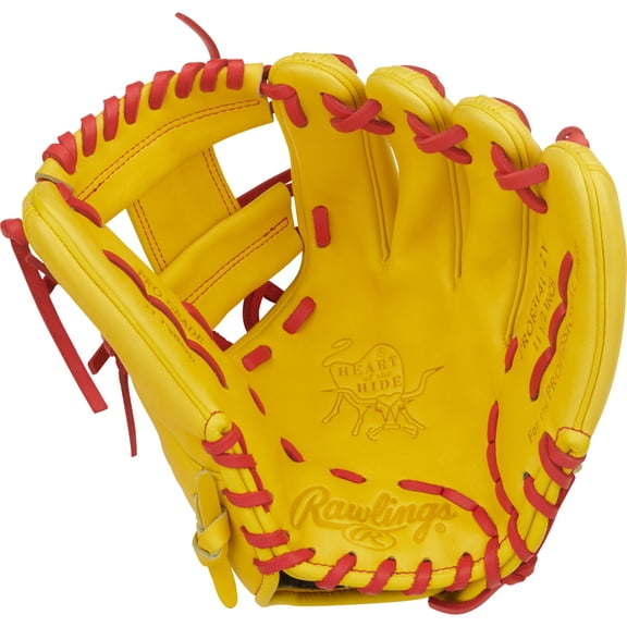 Rawlings Heart of the Hide Infield Glove | 314U Pattern | 11.5-Inch | RHT | Yellow/Scarlet