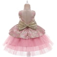 thumbnail image 4 of Fesfesfes Toddler Girls Chiffon Dress Net Yarn Embroidery Bowknot Birthday Party Dress Gown Kids Cute Dresses Spring Saving, 4 of 4