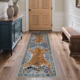 thumbnail image 4 of GENIMO 5'x7' Area Rug for Living Room, Machine Washable Non Slip Low Pile Rug for Bedroom Dining Room, Natural Animal Print, Dusty Blue, 4 of 7