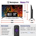 thumbnail image 2 of Westinghouse Roku TV - 32 In Smart TV, HD QLED Television w/Dolby Digital+, Wi-Fi & Mobile App Connectivity, Flat Screen, Bluetooth, Compatible w/Apple AirPlay, Alexa, & Google Assistant (2025 Model), 2 of 10