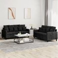 thumbnail image 1 of vidaXL 2 Piece Sofa Set with Cushions Black Velvet, 1 of 4