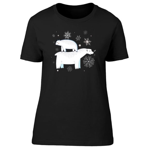 Polar Bears Playing Around Art Tee Women's -Image by Shutterstock