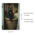 thumbnail image 6 of 1pc Vintage Cat In Laundry Room Metal Tin Sign - Rustic Iron Wall Art With Black Cat & Wicker Basket Design, Indoor/Outdoor Retro Decor For Home, Cafe, Garage, Office - Easy To Hang, Fade-Resistant, 6 of 11