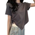thumbnail image 1 of Camiseta de manga corta para mujer, camiseta de manga corta para mujer, camisa con cordón para mujer, camiseta de cuello redondo para mujer, rendimiento comprobado, 1 of 9