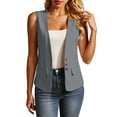 thumbnail image 2 of Chbgutlmr Vest Tops for Women Sleeveless Open Front Button down Vests Casual Summer Business Work Office Tops, 2 of 9
