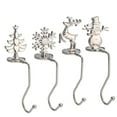 thumbnail image 6 of Christmas Stocking Holders with Unique Designs - 4pcs Mantel Hooks for Holiday Decor, 6 of 7
