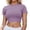 Light Purple, variant on Womens Tops Short Sleeve Round Neck Basic Solid Wear Y2K Tops,Wine,M