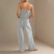 thumbnail image 5 of Pantalones Conjunto Mujeres 2 Piezas Outfits Dressy Raya Impresa sin Mangas Tube Top, Bolsillos de Piernas Anchas, 5 of 9