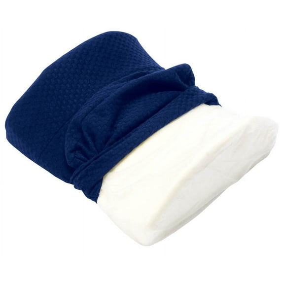 Carex Memory Foam Ergonomic Lumbar Pillow with Back Support, Navy Blue, 12"