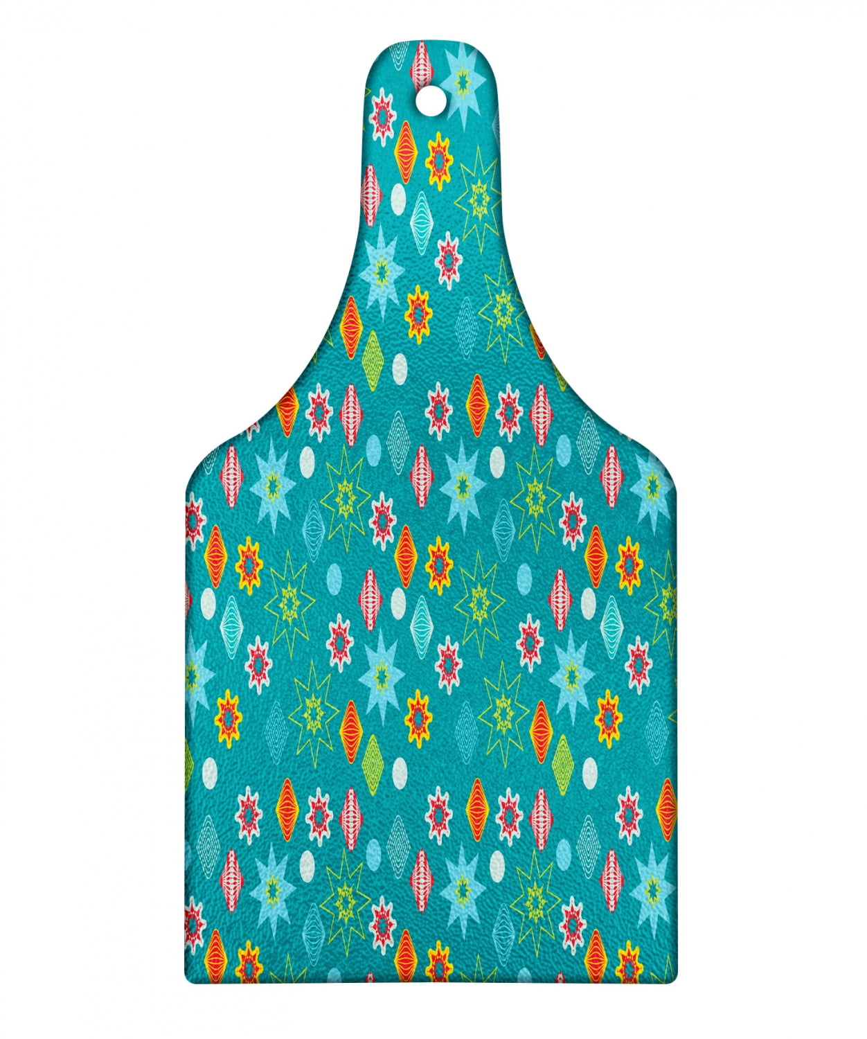 Christmas Cutting Board, Colorful Ornamental Elements and Oriental