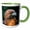 Green/White, variant on 3drose, a Photograph of a Red Tailed Hawk Looking Left, 15oz Mug