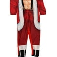 thumbnail image 2 of Mens Sexy Santa Christmas Holiday Union Suit Blanket Sleeper Pajamas & Hat Small, 2 of 3