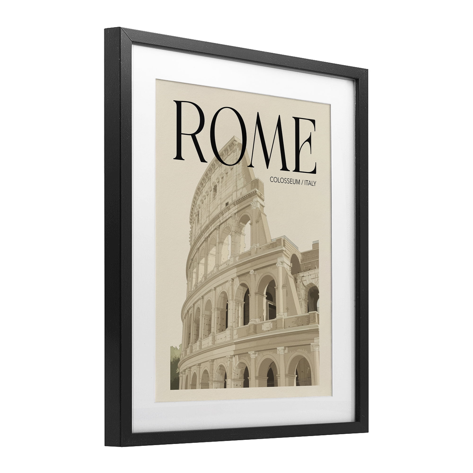 Stupell Industries Vintage Rome Colosseum Black Framed Print Under Glass, design by Andreas Magnusson