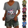 thumbnail image 1 of Fiudx Tops para Mujer Camiseta de Cuello Redondo con Estampado Degradado de Manga Corta para Mujer, 1 of 6